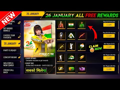 26 January Event, Republic Day Event Free Fire 🥳🤯 