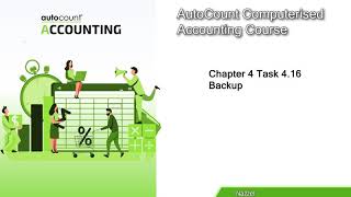 Autocount Computerised Accounting Course Chapter 4 Task 4.16 By Nazzel