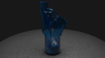 CFD sphere drop in water glass