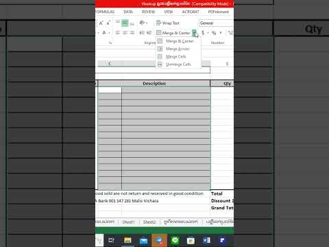 How to merge many rows at once, using Merge Across #computer #excel #merge