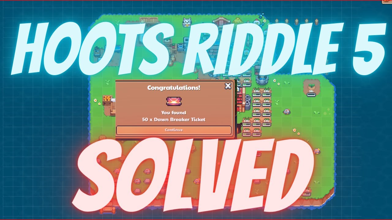 Sunflower Land : Hoots Riddle Week 5 Solved #play2earn - YouTube