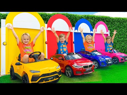 Видео: Car Garage Adventure with Chris - Learn colors for kids