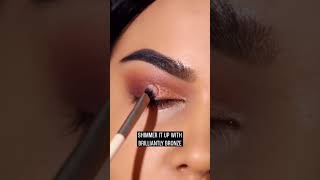 Gold and Brown Glam Eye Makeup