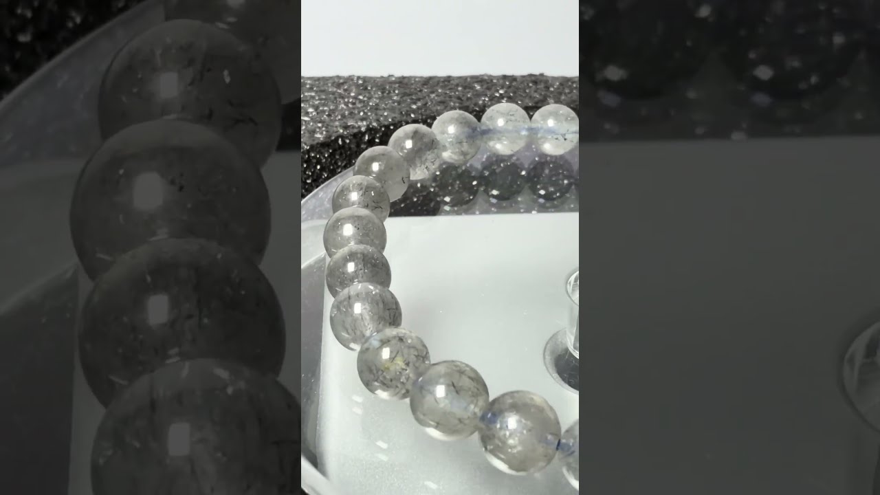 ヘイロフスキー鉱インクォーツ 天然石ブレスレット 約7.8mm 幻の石
