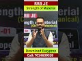 Strength of Material | Tensile Test + Properties of Material | CE &amp; ME | Live Classes #rrbje #sscje