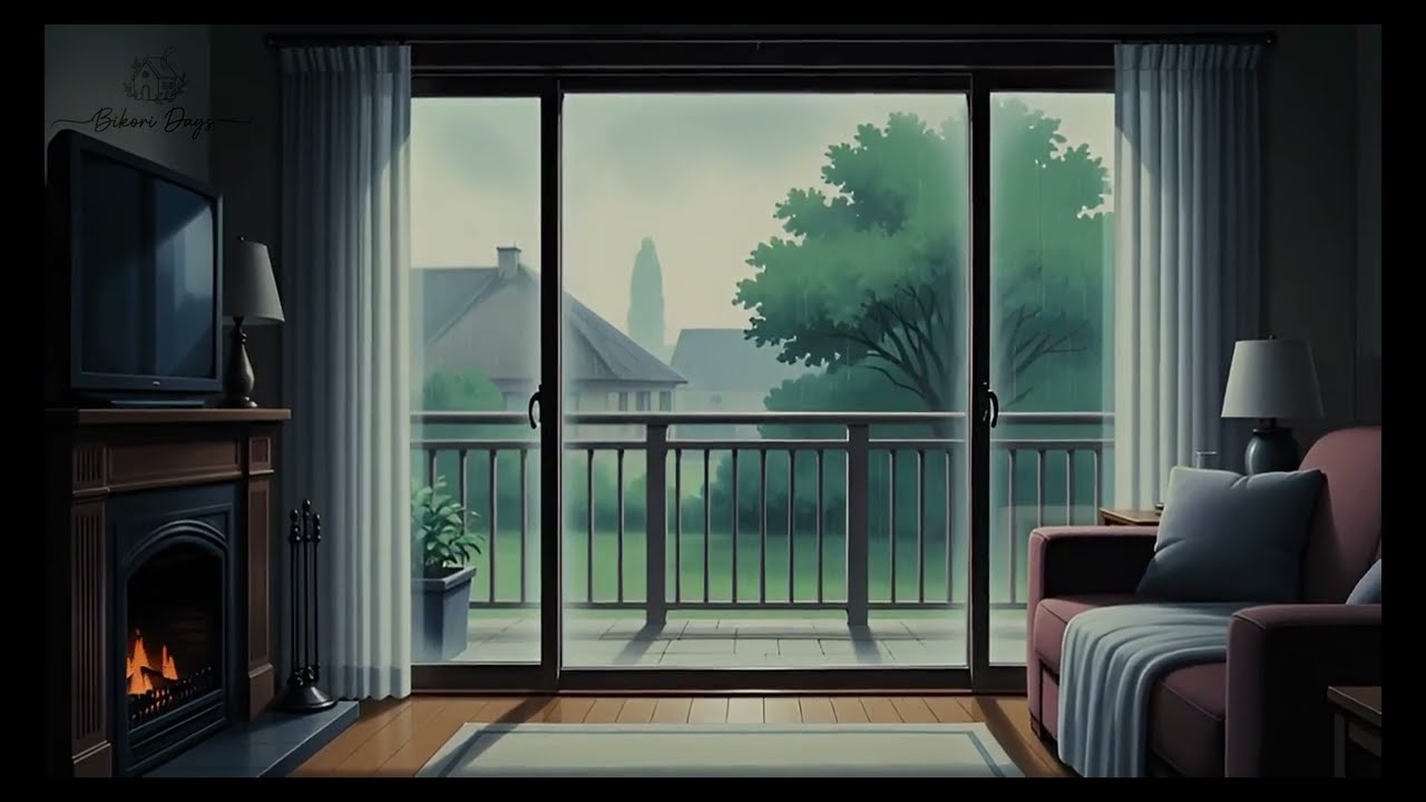 A cozy rainy day, tea, a blanket, and my kitten—details of life that we don't notice 4k