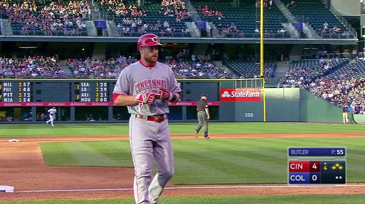 CIN@COL: Cozart plates Suarez with a double to left