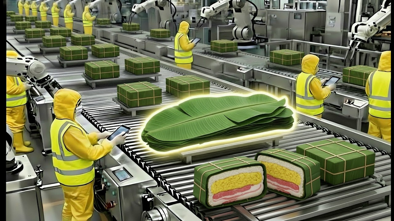 Inside a Massive Banana Leaf Factory- Full process to make Traditonal Vietnamese 