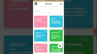 demo application simple note app with react native