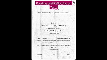 Reading and Reflecting on Texts, B.Ed. PYQ
