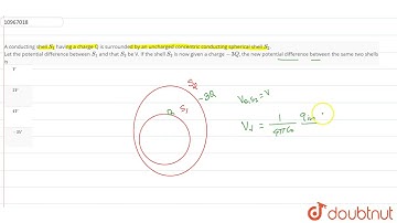 A conducting shell `S_1` having a charge Q is surrounded by an uncharged concentric conducting s...