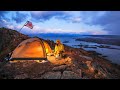 Winter Camping In Snow On Mountain Top