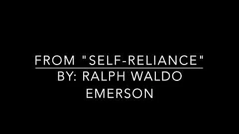 from "Self-Reliance" by: Ralph Waldo Emerson - DayDayNews