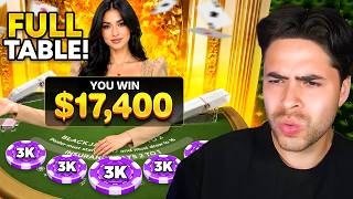 THIS FULL TABLE SESSION ON BLACKJACK WAS INSANE!!