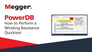 Megger PowerDB: How to Perform a Winding Resistance Quicktest