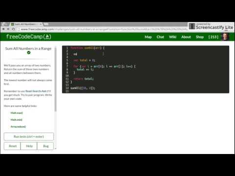 [FCC Walkthrough] - Sum all in Array (Intermediate Algorithm)