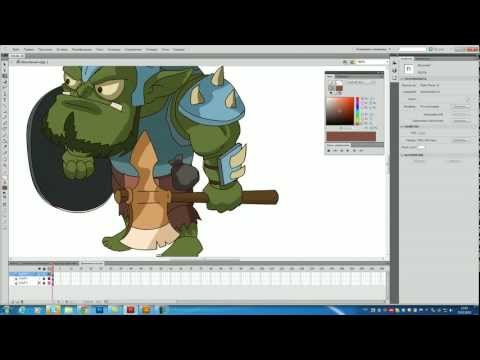 Игровая анимация во флеше (Flash) видео урок! Часть 1