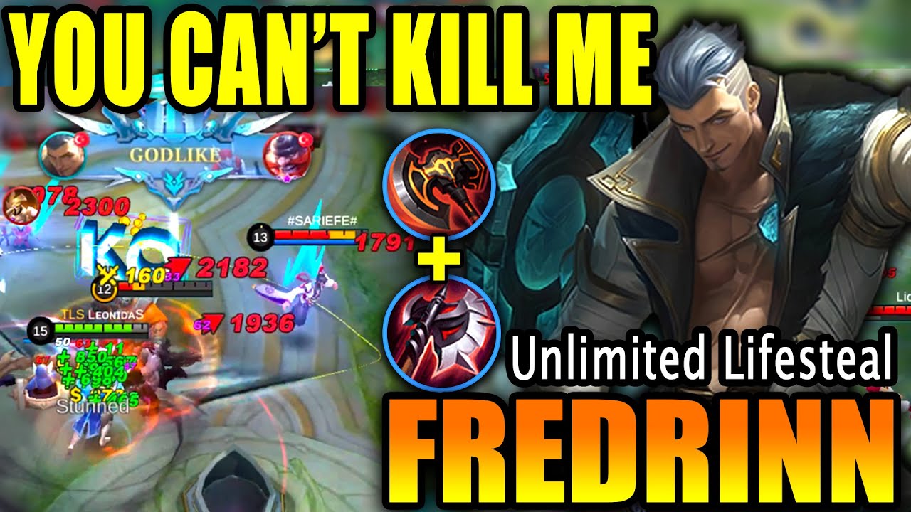 SCARY DAMAGE + UNLIMITED LIFESTEAL😱[TUTORIAL GAMEPLAY] New Hero Fredrinn Best Build and Emblem 2022