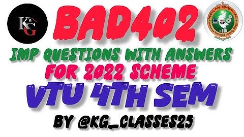 BAD402 Artificial intelligence in 4th sem 2022 scheme VTU university