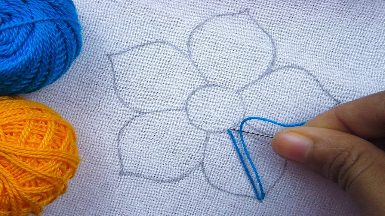 Hand Embroidery, Fantasy Flower Embroidery, Interlaced Stitch Embroidery, Flower Embroidery Design