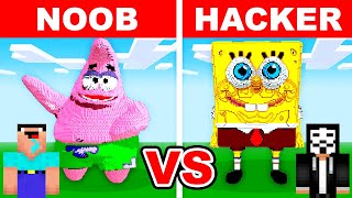 NOOB vs HACKER: I Cheated In a SPONGEBOB Build Challenge!