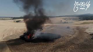 Combine Harvester Fire