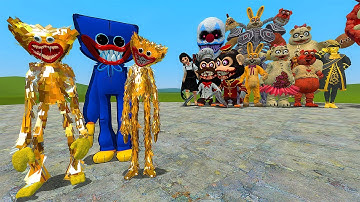 NEW GOLDEN ALL HUGGY WUGGYS  VS ALL DECEPTION CHAPTERS 1-4 NPCs in Garry
