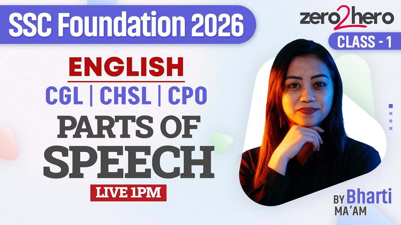SSC English Classes 2026 | Parts Of Speech | SSC CGL/CHSL/CPO English ...