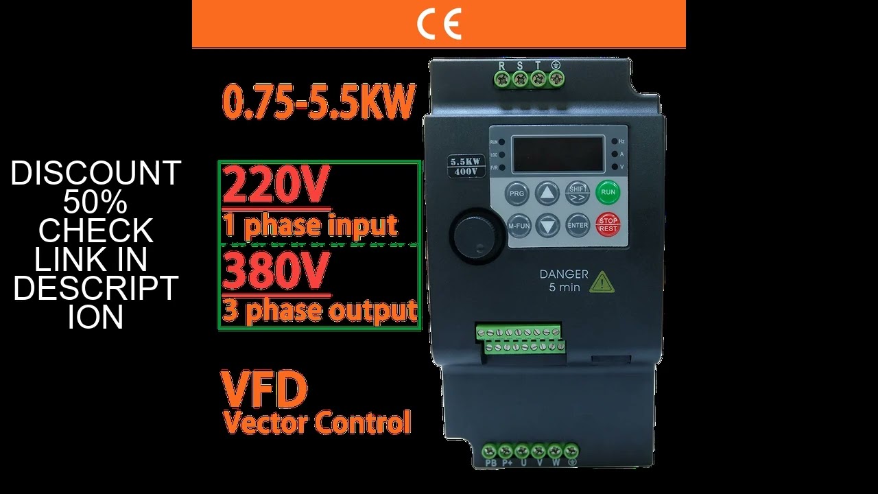 Input 220V to Output 380V VFD Variable Frequency Drive Converter Inverter 0.75/1.5/2.2/3.7/4/5.5 KW