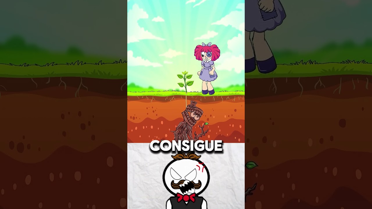 Ayuda al árbol con forma de Caine / Créditos: BKT Animation  #theamazingdigitalcircus