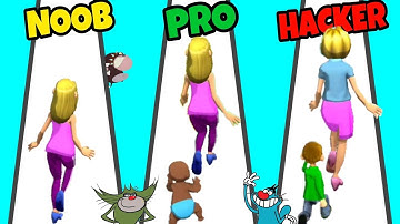 Noob vs Pro vs Hacker In Run of Life | Oggy Jack and Bob | Mactol Gaming