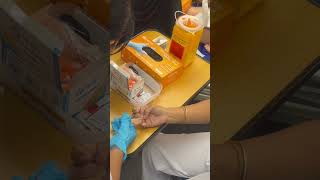 Blood glucose monitoring test random checking for practical exam