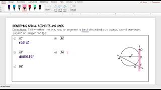 Identifying Special Segments and Lines