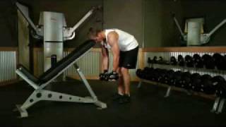 shoulders workout-Bent Over Dumbbell Rear Delt Raise With Head On Bench