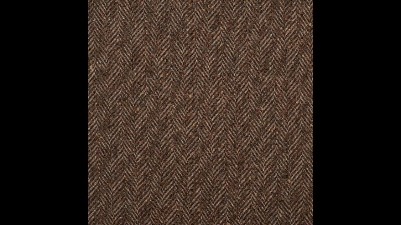 Brown Herringbone Wool Coating 