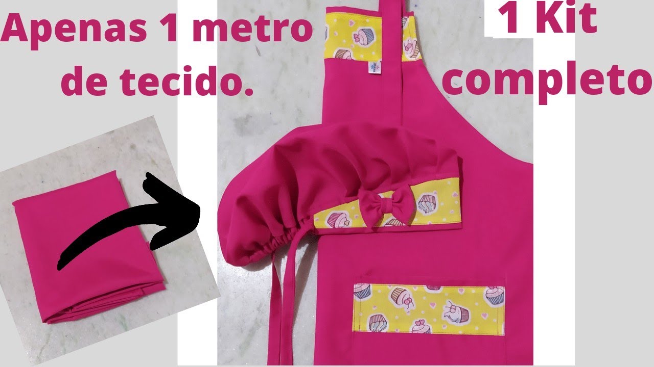 como fazer kit culinária completo ,com um metro de tecido Oxford, passo a passo fácil.