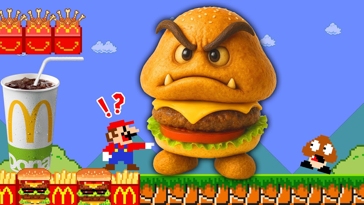 Mario Wonder Super Mario Bros. But Every Seed Mario Touchs Become to McDonald| MegaBoom Bros