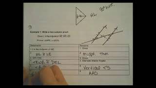 9G Lesson 4 5 and 4 6 Proving Triangles Congruent ASA AAS and HL