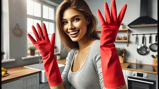 Best Red Rubber Gloves Cleaning Kitchen Dishwashing Gloves