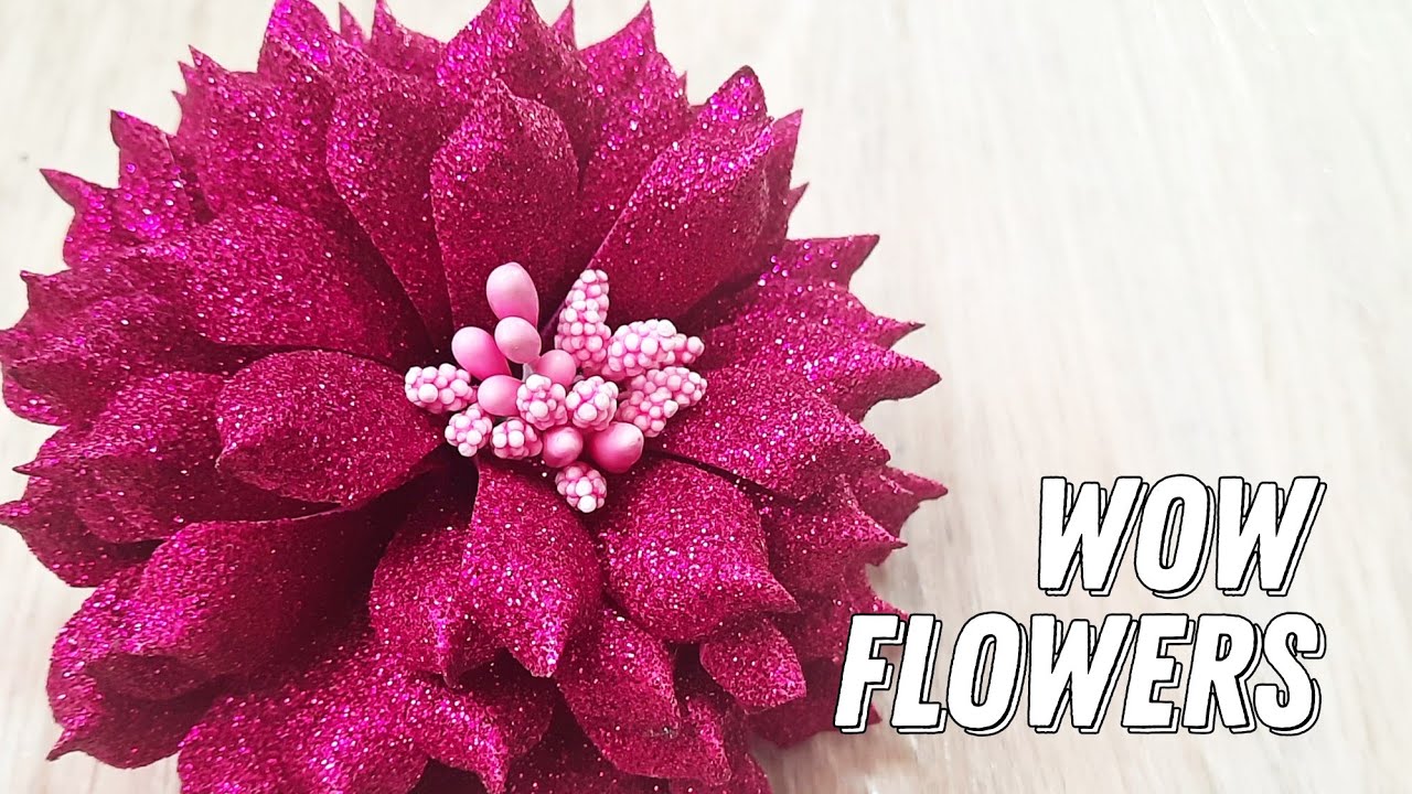 The Secret to Creating Glitter foam Flowers YouTube