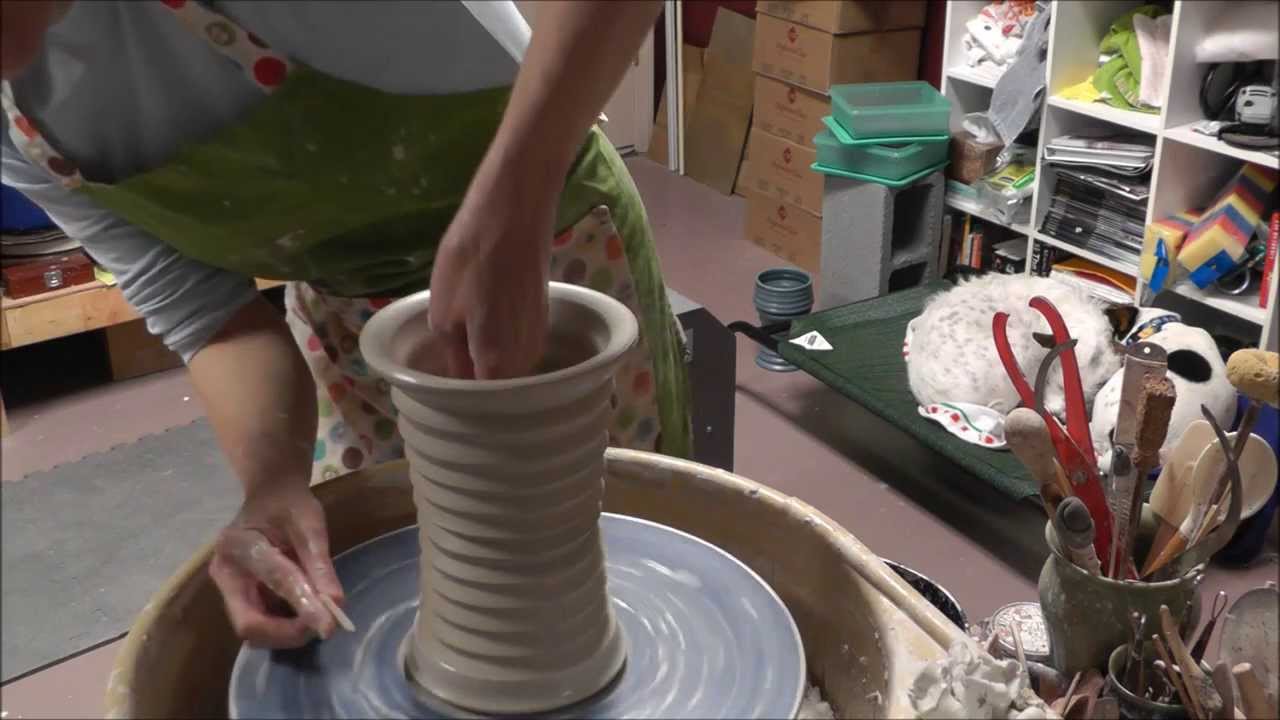 Pottery Throwing a Dog Bowl Pedestal YouTube