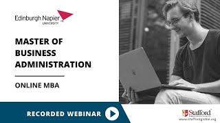 Edinburgh Napier University MBA Webinar - 10 August 2020