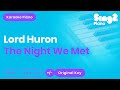 Lord Huron - The Night We Met (Piano Karaoke)