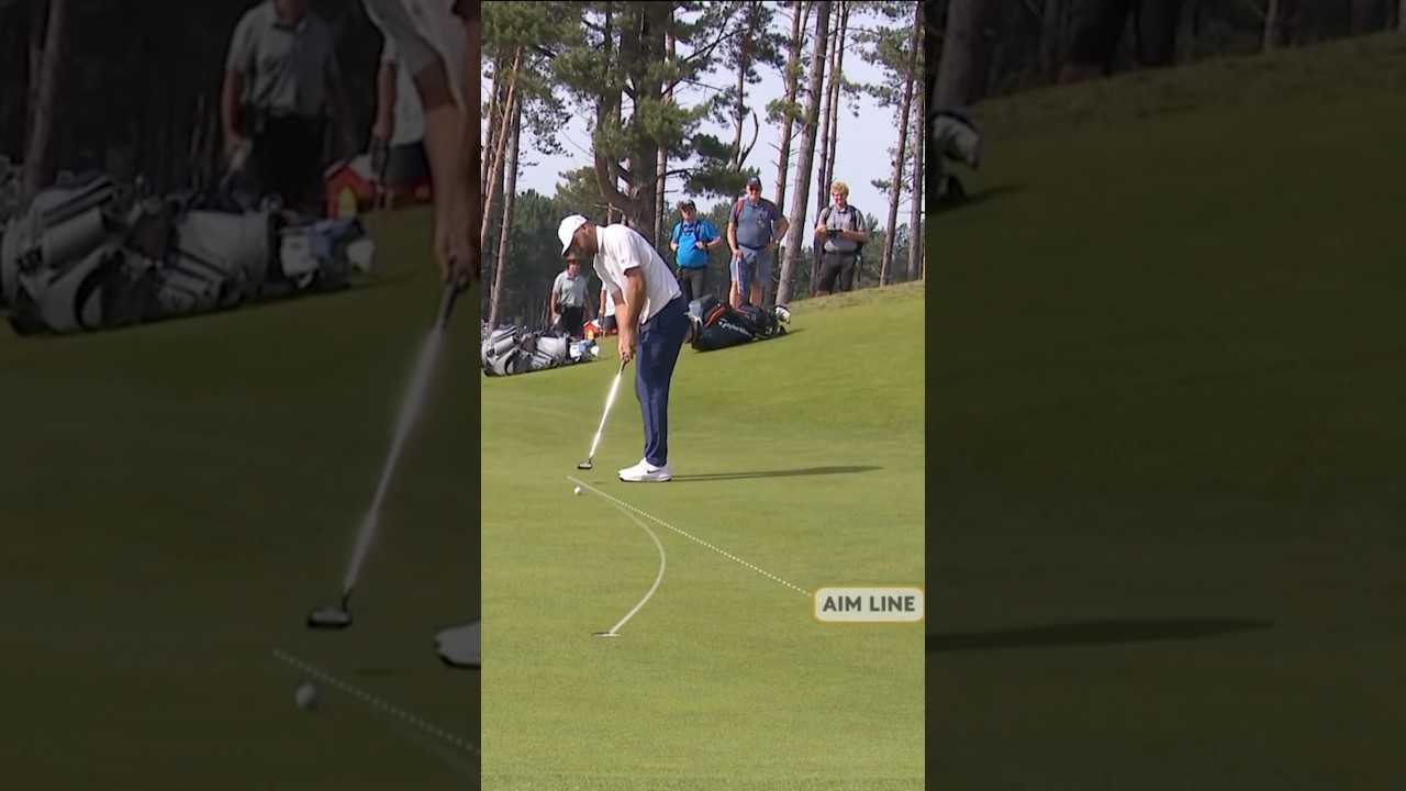 Scottie Scheffler outsmarting the aim line 😂