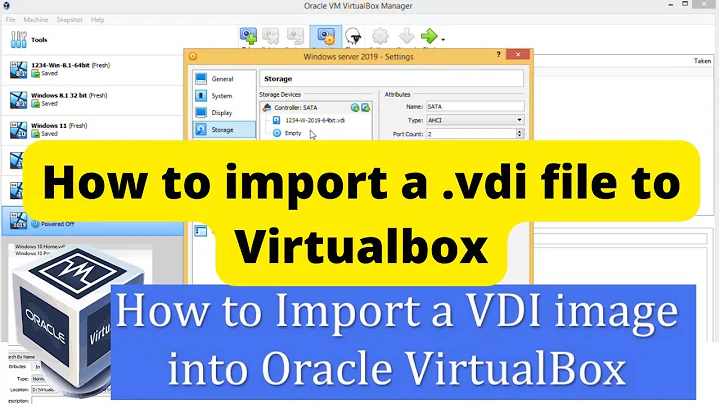 How to import a VDI image into VirtualBox 2022 / How to import a .vdi file to Virtualbox 2022