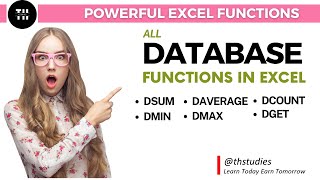 Database Functions in Excel | DSUM, DAVERAGE, DCOUNT, DMIN, DMAX, DGET explained in Urdu/Hindi