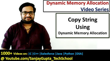 Copy a string into another string using dynamic memory allocation in c programming