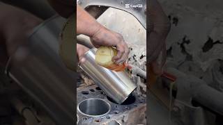 Six cylinder liner install #youtubeshorts #mechanic #works #liner #trendingshorts