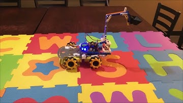 Annabelle and Abby Showing Robot Car Mecanum Wheels Microbit