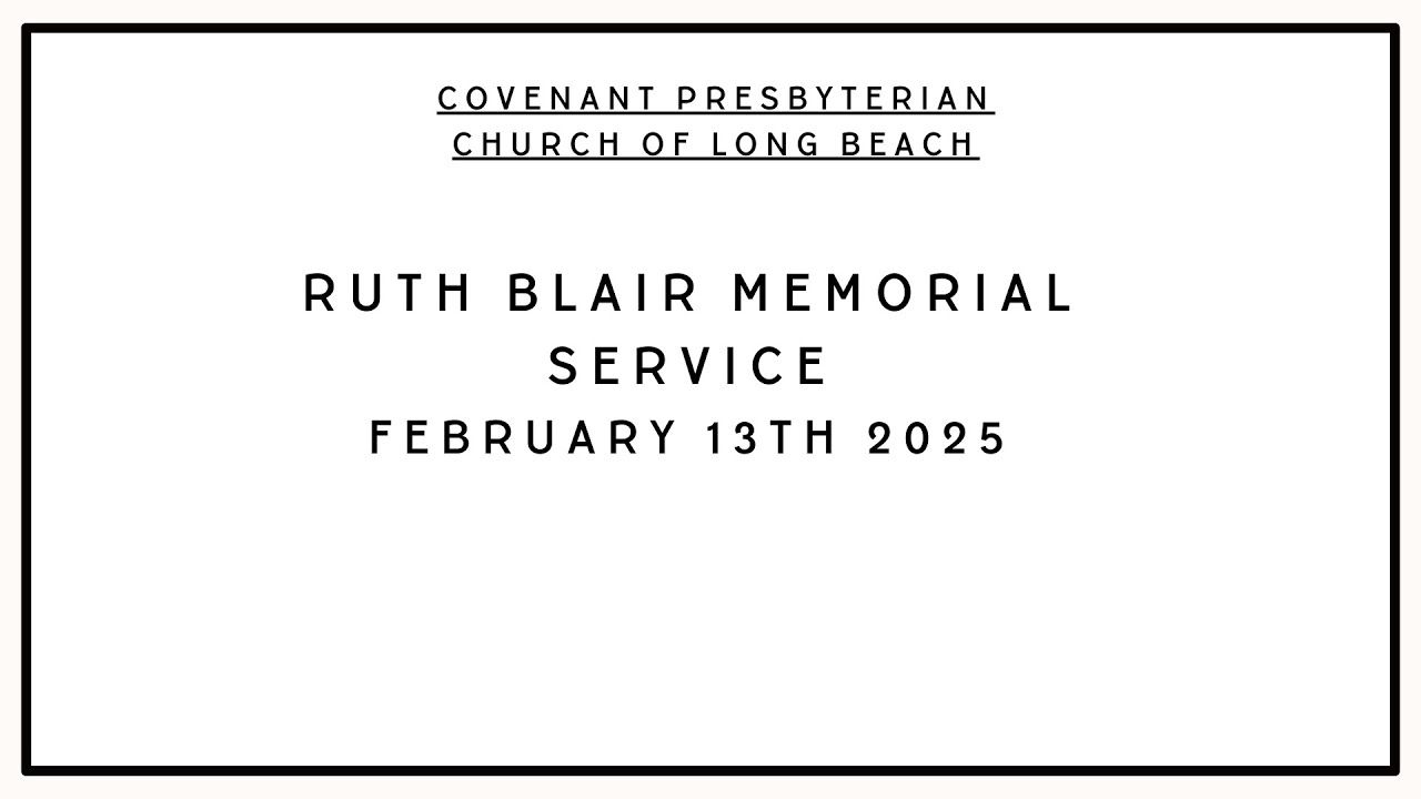 Ruth Blair Memorial Service - YouTube